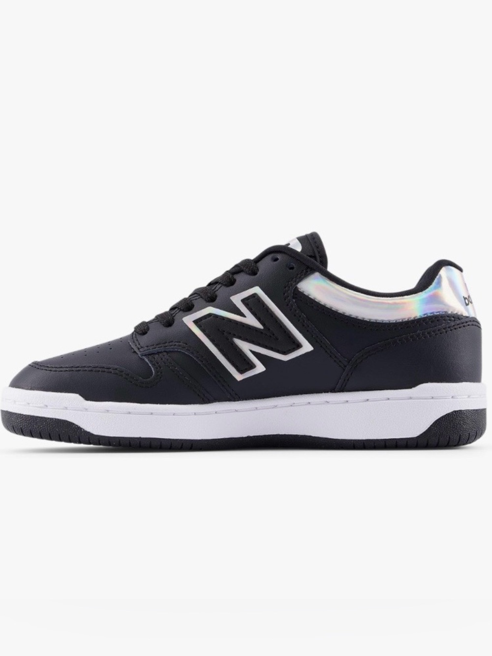 New Balance Wide Black with Iridescent Accent Low-Top Sneakers